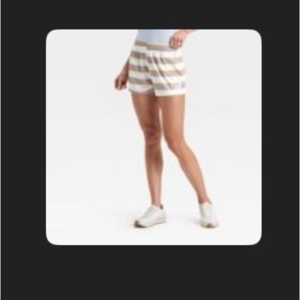 Grayson Threads Tan and White Striped Athletic Shorts